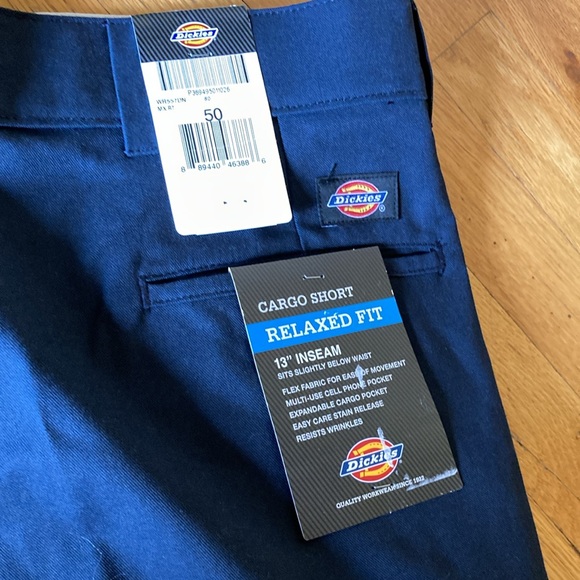 Men’s Dickies Relaxed Fit Flex blue flat front chino cargo shorts size 50 - NWT - Picture 6 of 9